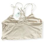 Aerie Womens tan ribbed appliqué longline bralette Photo 3