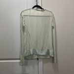 Club Monaco  Mint Sheer Back Linen Cardigan Size Small Photo 8