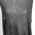 Free Kisses Black Sheer Peral Embellished Top Size 3X Going Out Top Night Out Photo 1