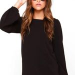 Lulus Black Long Sleeve Mini Shift Dress Photo 2