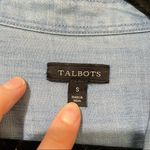 Talbots  Ruffled Chambray Button Down Shirt Womens S Coastal Grandma Western Top Photo 1