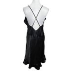MISA Los Angeles Ele Ruffle Satin Slip Dress Women’s Size Medium Black Photo 5