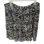 Elle Black Floral Pleated Mini Skirt XL Womens Career Casual Cute Photo 0