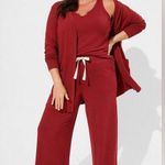 Torrid Red Dream Fleece Plush Notch Front Sleeveless Lounge Sleep Tank - size 1 Photo 6