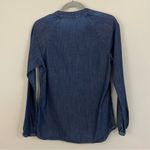 AG Adriano Goldschmied AG Adriana Goldsmith Denim Popover Long Sleeve Henley Top Size XS Photo 3