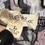 Rewind  juniors sz large short puff sleeve top Floral Black Crop Top square neck Photo 5