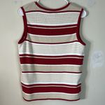 Sonoma Women's Striped Tank Top - Red and Cream made in USA Size Large Photo 2