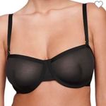 CUUP The Balconette Mesh Bra Size 34E Black Underwire Sheer‎ NEW Photo 0