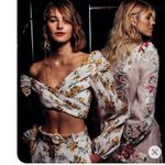 Zimmermann NWT.  Floral Print One-Shoulder Top ZIM 0/ US 4 white yellow Photo 4