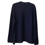 J. Peterman Navy Blue Floral Open Wrap Cardigan Sweater 100% Merino Wool Size L Size L Photo 3