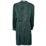 Betsey Johnson  Hunter Green Snake Print Long Sleeve Tie Front Shirt Dress Size 4 Photo 3