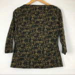 ZARA  Knitwear Boatneck Black‎ Gold Metallic Blouse Size Large Photo 2