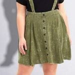 Torrid [] Olive Green Mineral Wash Button Front Skirtall A-Line Mini NWT Size 1X Photo 0
