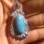 Mojave Blue Turquoise Stainless Steel Pendant Necklace Photo 9