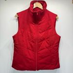 Coldwater Creek Red Quilted Zip Front Vest with Zipper Pockets Size Medium 10-12 Photo 1