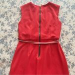 Karin Stevens Salmon Tangerine Belted Exposed Zipper Sleeveless Dress Size 10 Photo 8