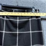 Monteau Pencil Skirt Womens XL Black Windowpane Check Rayon Stretch Knee Length Photo 4
