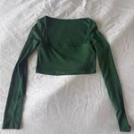 Cider  dark green long sleeve square neck cropped top Photo 1