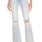 NWT Mother The Weekender Fray in Action Shot Distressed Stretch Flare Jeans 24 Blue Photo 11