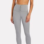 We Wore What  Lace Up Leggings Gray High Waisted Ankle Revolve Athleisure Large NWT Photo 1