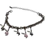 Playboy  Silver and Pink Ankle Bracelet Photo 1