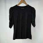 Kate Spade  Dashing Beauty Metallic Puff Sleeve Sweater‎ in Black Gold Size XS Photo 2