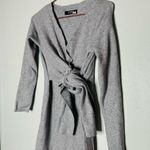 CAARA Women's Light Grey Sweater Knot at Waist Bintu Midi Dress Size Extra Small Gray Photo 4