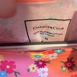 Charter Club NWT  Short Sleeve Shirt Cotton Peach Floral Print Boatneck Medium Photo 4