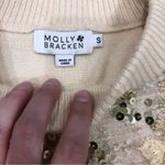Molly Bracken  Cream Sequin & Lace sweater Small S pretty warm apres ski lodge Photo 2