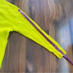 Ralph Lauren 100% Cashmere Polo  Neon Yellow Waffle Raglan Knit Sweater Size L Photo 5