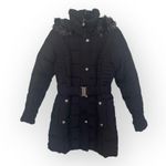 Betsey Johnson π Faux Fur Quilted Puffer Mid Length Ski Parka Jacket π Black S Photo 2