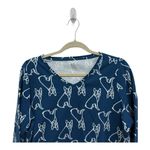 kim rogers  Dog Frenchie 3/4 Sleeve 100% Cotton Blue Shirt Dog Lover Preppy XL Photo 1
