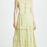 Banjanan Cordelia Floral Tiered Ruffle Midi Dress Yellow Size XS Retail $285 Photo 5