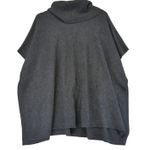 Halogen Cashmere Blend Turtleneck Poncho Sweater Women Medium Large Gray Shawl Photo 0