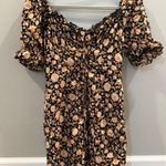 Forever 21 Mini Dress Lace Up Floral Short Ruffle Sleeve Lined (Small) Photo 2