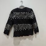 Anage Vintage Black Eyelet Embroidered Jacket w/ Shell Beads Size Small Photo 1