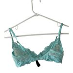 Josie Natori Blue Floral Race Underwire Bra Semi Sheer Balconette Half Cup 34C Size undefined Photo 2