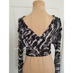 Naked Wardrobe  Wrap Top Black & White Zebra Print Sheer Mesh Crop Top Size M Photo 3
