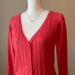 AMBIANCE | Red Orange Cardigan Sweater Sz M Size M Photo 2