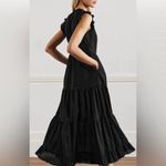Boden Tiered Ruffle Poplin Maxi Dress Size 10r Black Buttons Woman’s Photo 1