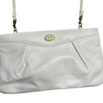 Etienne Aigner Vintage 80s Leather Crossbody Handbag White Gold Removable Strap Photo 0
