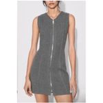ZARA Preppy Gray Zip-up Mini Dress Size Small NWT Photo 2