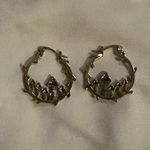 Cottagecore Gold Mushroom Earrings Branch Forest Hoop Hippie Bohemian Boho NEW Photo 1