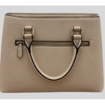 Rosani Cream Faux Leather Structured Satchel Tote Handbag Purse 10" x 13" x 5 " Tan Photo 6