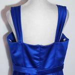 David's Bridal  Sleeveless Blue Satin Dress Size 12 Blue Wedding Guest Dress Photo 5