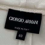Giorgio Armani White Single Pleat Viscose Blend High Rise Pants Size 4 vintage Photo 3