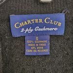 Charter Club Textured Mock Neck Pullover Black Sweater Cable Knit Cashmere Small Photo 2