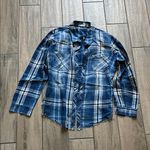 Westport Blue and White Casual Button Down Shirt Photo 0