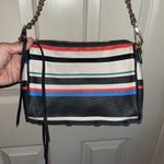 Rebecca Minkoff  Striped Crossbody Bag Black White Blue Red Chain Strap Photo 3