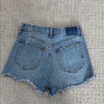 Abercrombie & Fitch A&F “the mom short high rise ” cutoff distressed medium wash blue denim shorts Photo 2